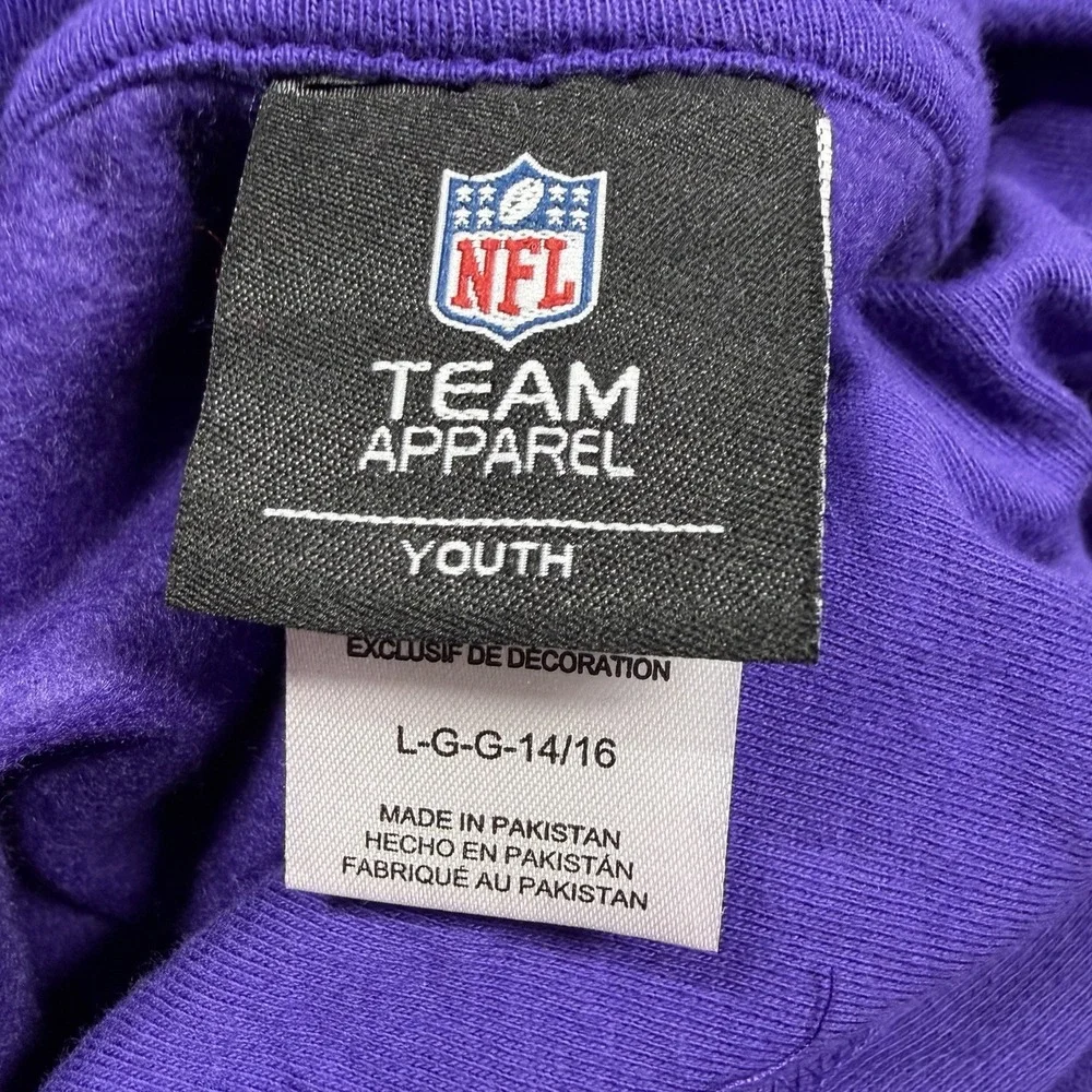 Minnesota Vikings NFL Apparel Youth Large (14/16) Back to Basics‎ Purple Hoodie
